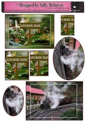 I Love Model Trains 2 Card Sheet