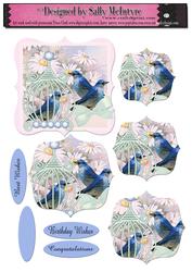 Vintage Blue Birds Pyramid