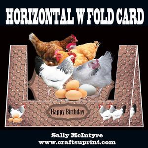 Horizontal W Fold Just Chickens