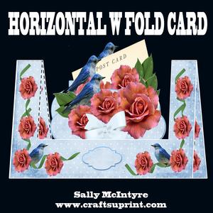 Horizontal W Fold Blue Birds