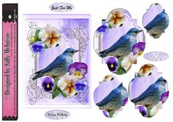 Blue Bird Pansies Pyramid