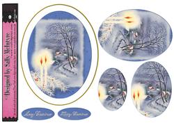 Candle in the Snow at Christmas