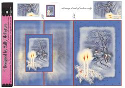Fold Back Candles in the Snow Christmas Card
