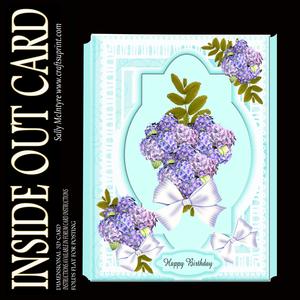 Inside Out Card Hydrangers and Bows Pretty Card