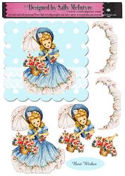 Vintage Girl in Bonnett 3D