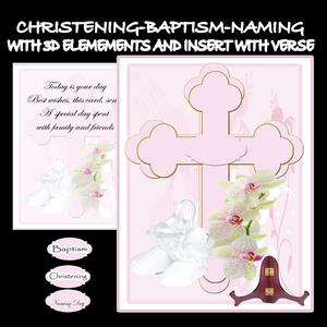 Religious Christening Kit Girl with Stand