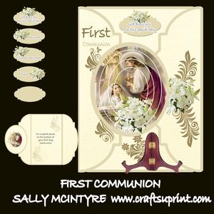 Religious First Communion Vintage with Stand