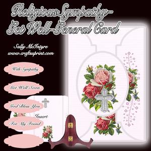 Religious Get Well Sympathy General Card with Stand