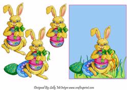 3D Easter Bunny Card in Blue