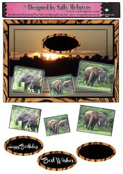 Africa Elephants in the Sunset