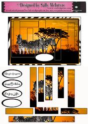 Zebras in the Wild Sunset,intertwined Pyramid