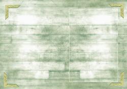 Green Wooden Floor Insert with Brass Corners