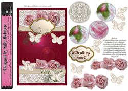 Spiral Flowers Handmade Vintage Deep Pink and Pink Roses