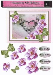 Vintage Heart and Cherubs 3D Magnolias