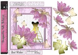 3D Waterlillies,gold Butterflies,ladies
