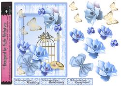 Oblong Formal Blue 3D Wedding,engagement or Anniversary