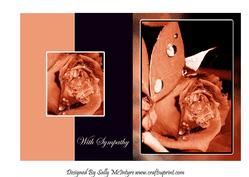 With Sympathy Sepia Rose Foldback