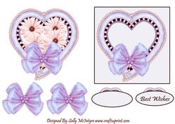 Pink and Mauve Sweet and Pretty 2 Card Toppers with 3D Bows Makes a Beautiful Card