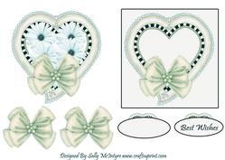 Pink and Mauve Sweet and Pretty 2 Card Toppers with 3D Bows Makes a Beautiful Card