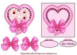 Hot Pink Sweet and Pretty 2 Card Toppers with 3D Bows Makes a Beautiful Card