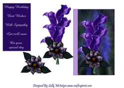 Purple Lilies Happy Birthday Best Wishes, with Sympathy on Your Special Day Get Well Soon