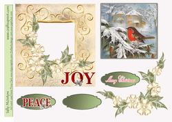 Cream Red Robin Christmas