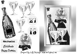 Celebration for Graduation 21st 18th Birthday or Other Special Occasion 2 Up Sheet Black and White