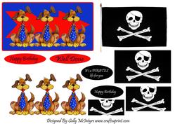 2 Card Sheet Its a Pirates Life + 3 Cute Dogs