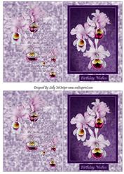 Orchids 2 Up with Birthday Verse