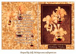 Orchids with Birthday Verses Apricot