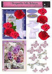 Roses and Floral 3D Card 2 Per Sheet