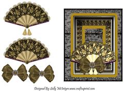 Surpreme Beauty Black and Gold Fan 3D