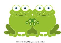 Green Frog Shaped Card