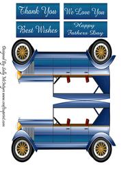 Blue Car Shaped Card