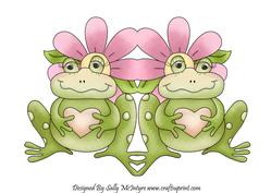 I Love Frogs Shaped Card