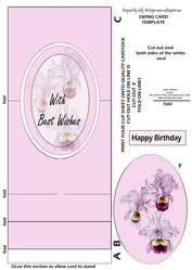 Swing Card Orchids with Best Wishes