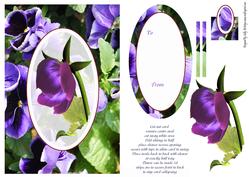 Spinner Card Purple Pansy