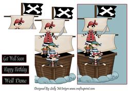 Ah Me Hearties Pirate Ship Step by Step Card