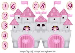Princess Castle Shaped Card Numbers 1-9