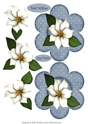 Birthday Floral Button Happy Birthday Best Wishes