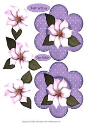 Birthday Floral Button Happy Birthday Best Wishes Purple