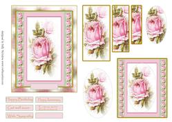 Beauty in a Pink Rose 2 Card Sheet