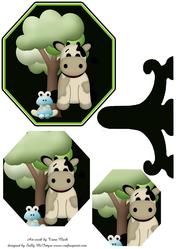 Pyramid Plate Card Farm Animals