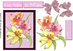 Lily Card Purples Step by Step
