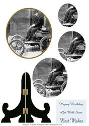 Vintage Male Pyramid Plate Card