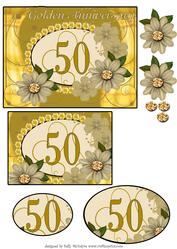 Golden 50th Wedding Anniversary Pyramid