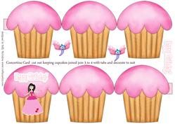 Concertina Card Design Cupcakes