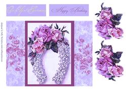 Lilac Horse Shoe Vintage Flowers on Your Anniversary Happy