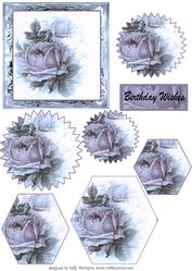 Vintage Lilac Soft Roses 2 Shaped Pyramids