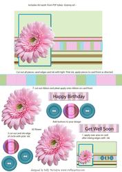 Design a Card 2 Pink Daisy , Cut ,sand, Ink and Apply to You